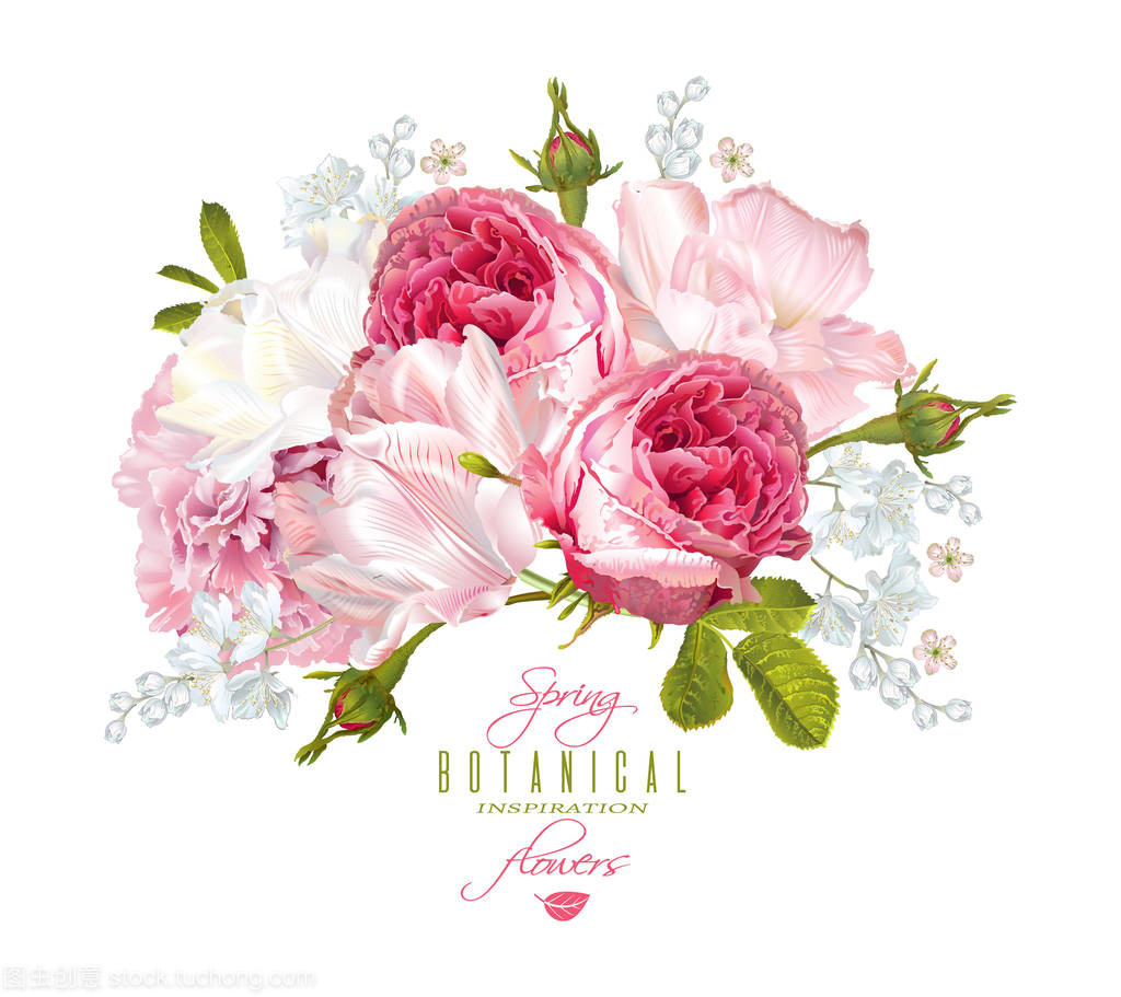 浪漫的花朵组成 花卉的诗意美学